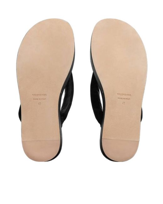 Balenciaga Black Gaeta Thong Wedge Heeled Sandals