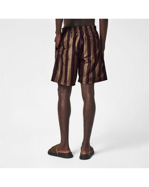 Fendi Gray Crest Swim Shorts for men