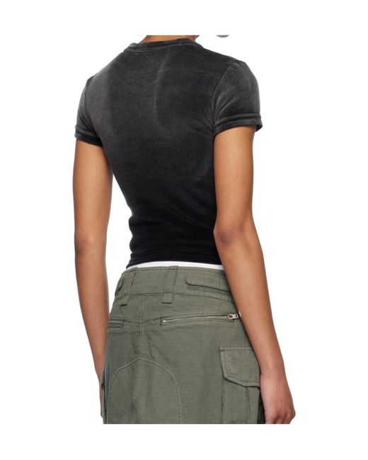 T By Alexander Wang Black Baby T-Shirt Washed Nickel