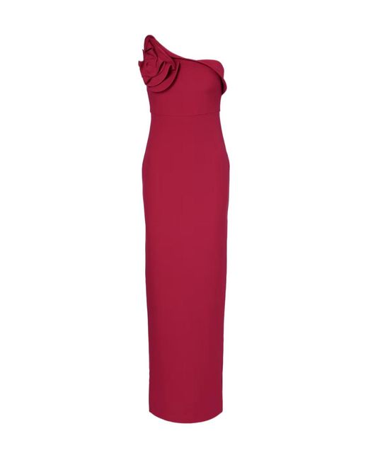 Roland Mouret Red One-Shoulder Crêpe Maxi Dress