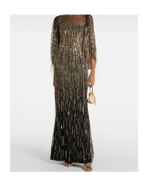 Jenny Packham Multicolor Rhapsody Sequined Gown