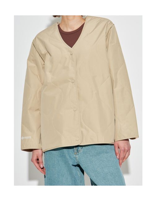 Samsøe & Samsøe Natural Quilted Long-Sleeved Casual Jacket