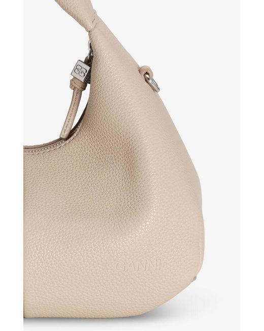 Ganni Natural Zip-Up Mini Handbag