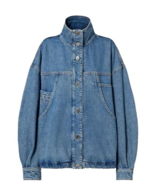 The Attico Blue Oversized Denim Bomber Jacket