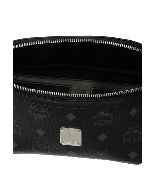MCM Black Logo-Print Belt Bag for men