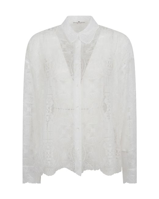 Ermanno Scervino White Lace Shirt