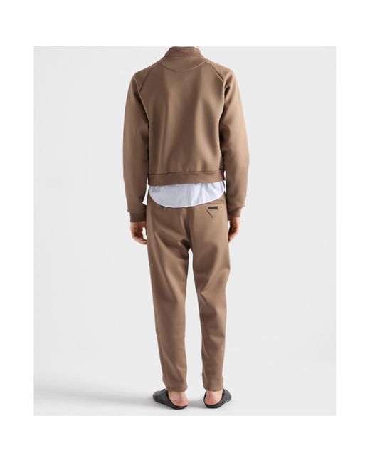 Prada Brown Technical Fleece Blouson Jacket for men