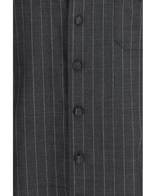 Dolce & Gabbana Gray Striped Long-Sleeved Shirt for men