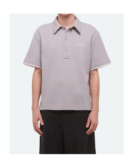 Helmut Lang Gray Short-Sleeved Polo Shirt for men