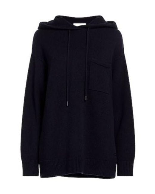 Max Mara Blue Solid Knit Sweatshirt