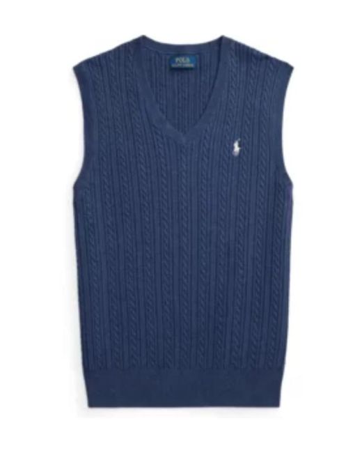 Polo Ralph Lauren Blue Cable Knit Cotton Knitted Top for men