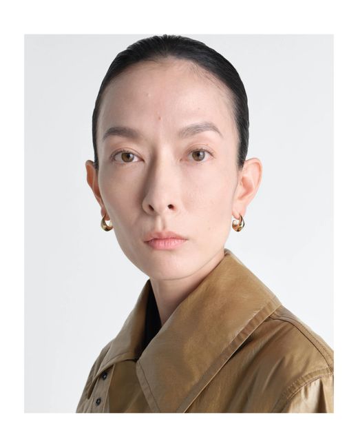 Lemaire Metallic Sculpted Hoop Curved High-Shine Earrings