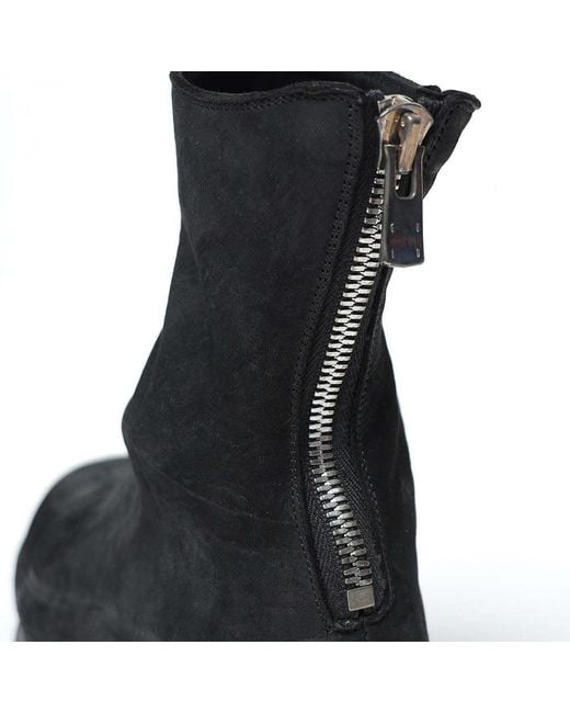 Guidi Black Back Zipper Ankle Boots for men