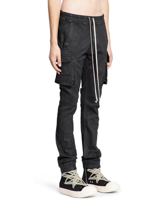 Rick Owens Black Elastic Waist Casual Pants for men