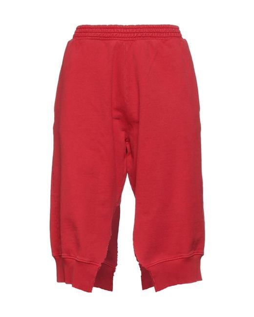 MM6 by Maison Margiela Red Solid Color Fleece Pants