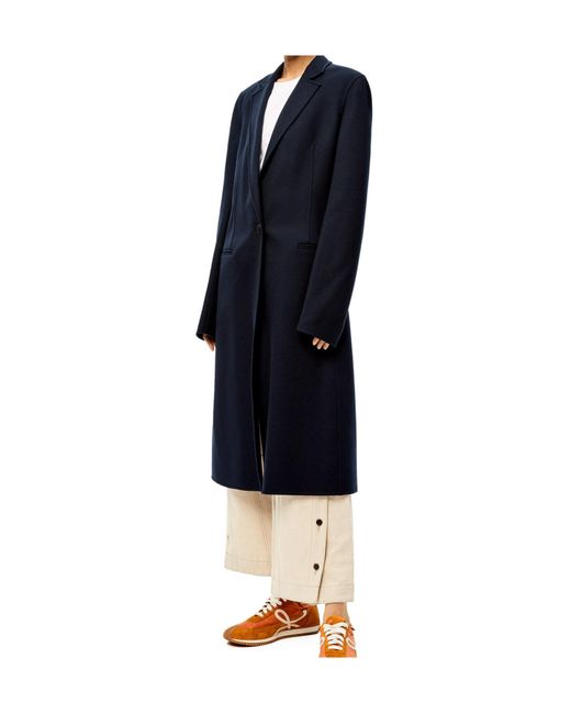 Loewe Blue Single Breasted Coat