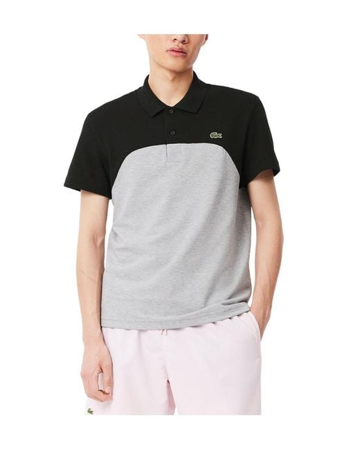 Lacoste Black Colorblock Shortsleeve Polo Shirt for men