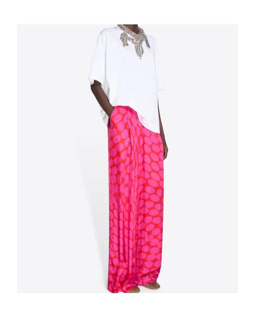 Dries Van Noten Pink Pila Wide-Leg Pants