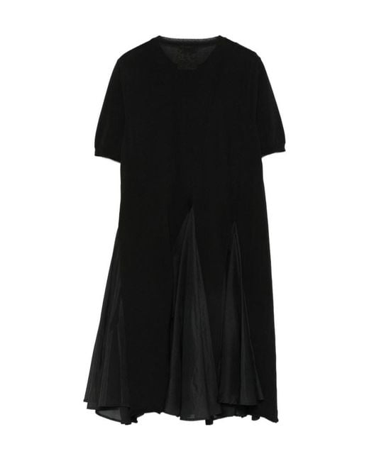 Semicouture Black Blondie Cotton And Silk Dress