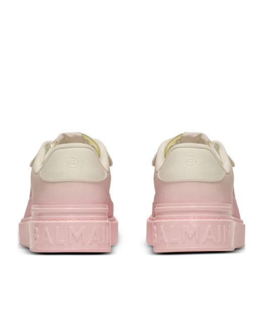 Balmain Pink B-Court Flip Leather Trainers