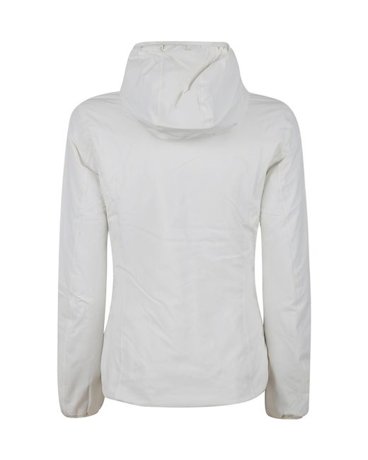 K-Way Gray Logo Patch Hooded Reversible Jacket