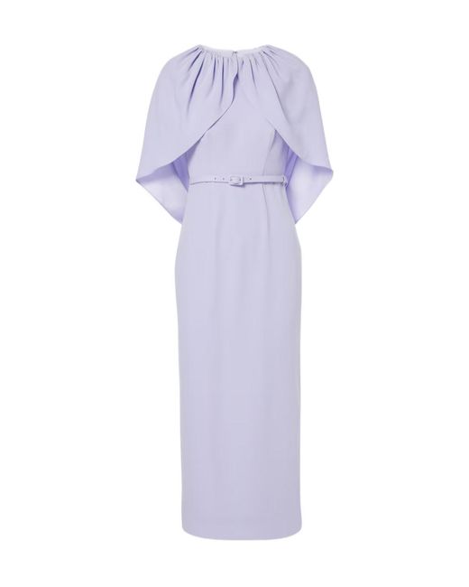 Roland Mouret Purple Caped Crêpe Satin Cocktail Dress