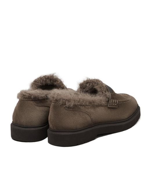 Brunello Cucinelli Brown Monile Round Toe Loafers