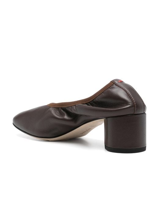 Aeyde Brown Round-Toe Heeled Pumps