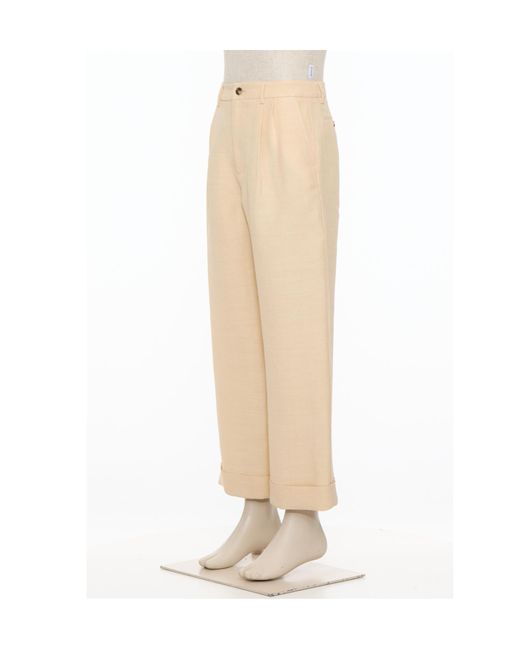 Valentino Natural Pleat Detailed Straight Leg Pants for men