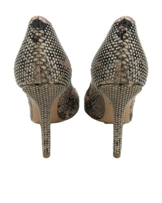 Ferragamo Metallic Logo Details Heels