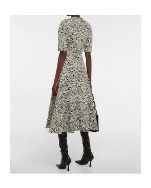 Proenza Schouler Gray Zebra Jacquard Midi Dress