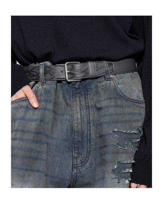 Balenciaga White Logo Engraved Buckle Belt for men