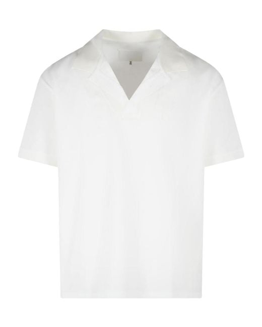 Maison Margiela White Taped V-Neck T-Shirt for men