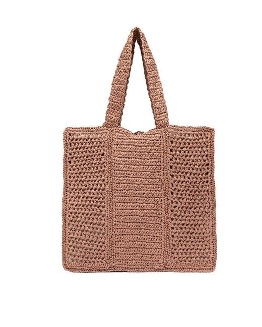 Gianni Chiarini Brown Nefeli Crochet Shoulder Bag