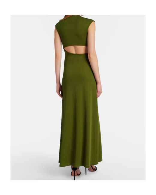 Christopher Esber Green Mineral Stone Embellished Jersey Maxi Dress