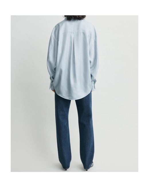 Totême  Blue Totême Oversized Striped Shirt