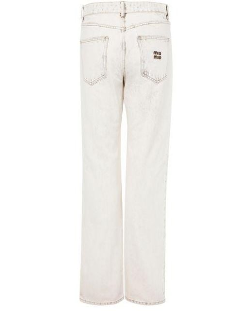 Miu Miu White Straight-Cut Jeans