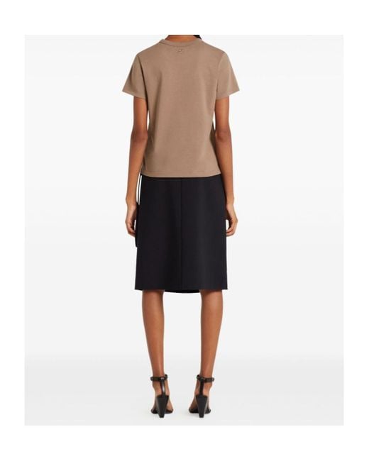 Courreges Brown Courrèges Logo Patch Crewneck T-Shirt