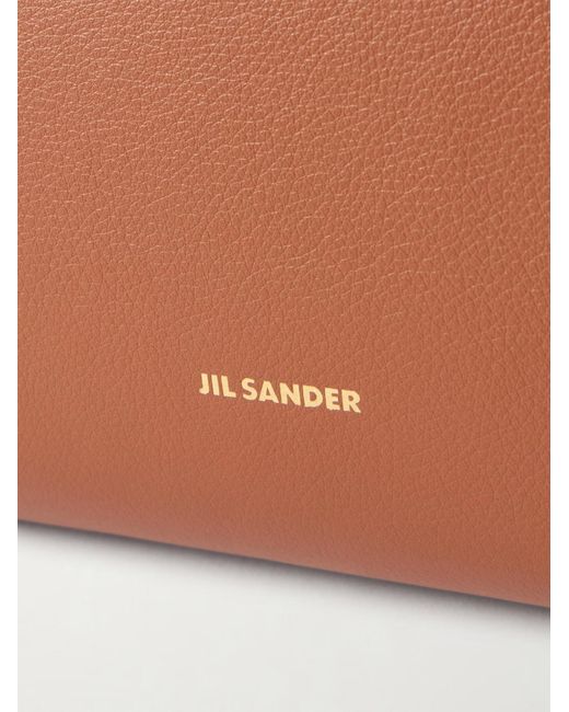 Jil Sander Brown Buckle-Strap Tote Bag