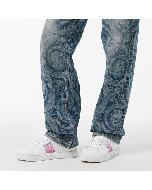 Versace Pink Logo Low-Top Trainers