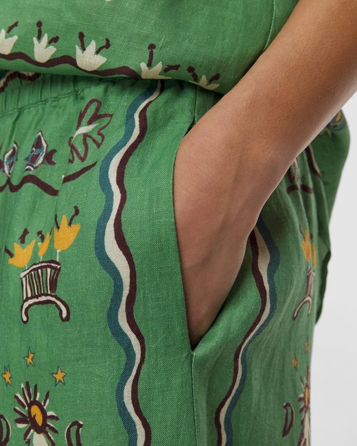 ALÉMAIS Green Elastic Waistband Casual Pants
