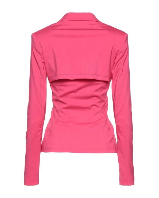Jacquemus Pink Solid-Color Thin Wool Suit