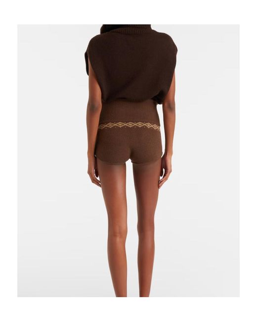 Magda Butrym Brown Ribbed Shorts