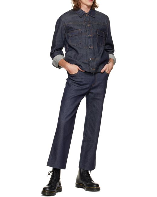 A.P.C. Blue Buttoned Denim Jacket for men
