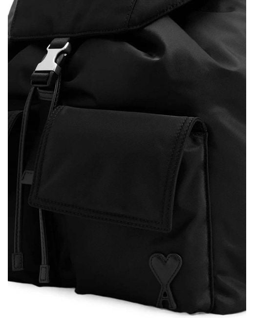 AMI Black Drawstring Backpack for men