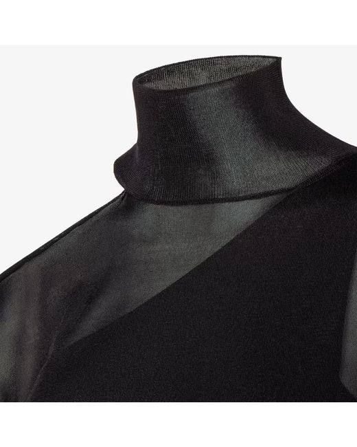Fendi Black Silk Organza Jumper