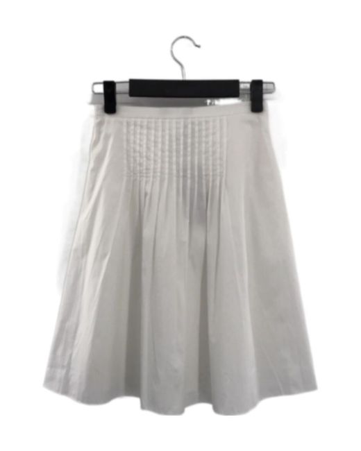 Max Mara Gray Pleated Detail Skirt