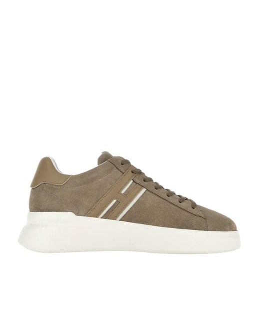 Hogan Brown H-Logo Low-Top Sneakers for men
