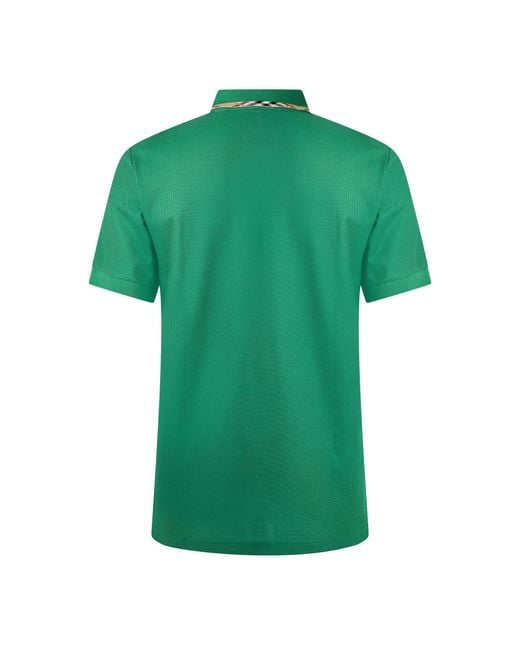 Burberry Green Short Sleeve Polo Shirt for men