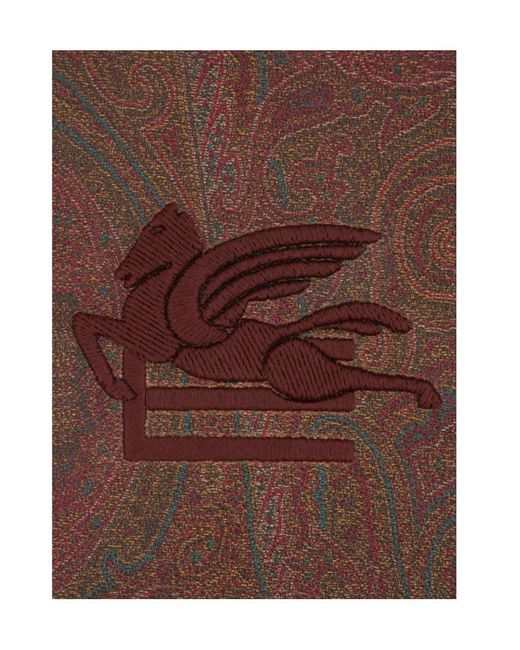 Etro Brown Logo-Embroidered Paisley-Printed Zipped Pouch